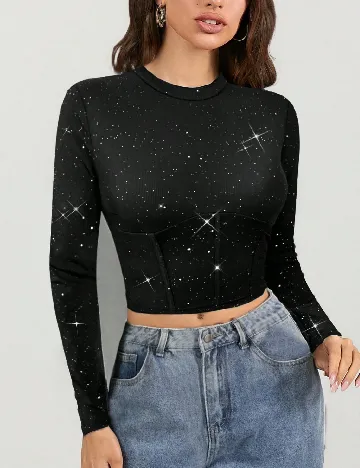 Top SHEIN, negru