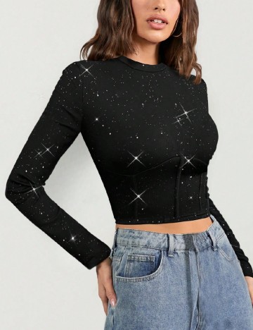 Top SHEIN, negru