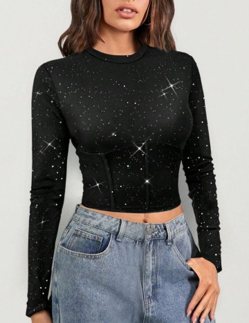 Top SHEIN, negru