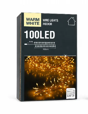 Ghirlanda luminoasa, 100 LED-uri, 1 m ACTION, alb cald