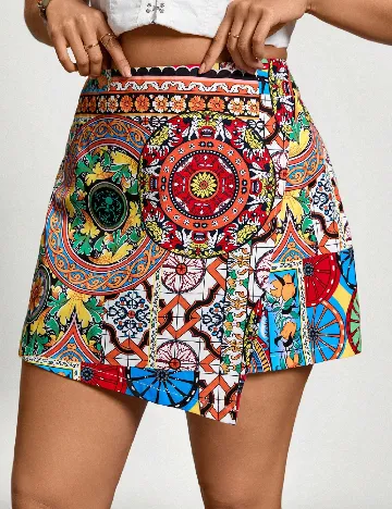 Fusta pantalon SHEIN CURVE, mix culori