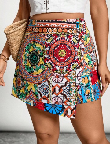 Fusta pantalon SHEIN CURVE, mix culori