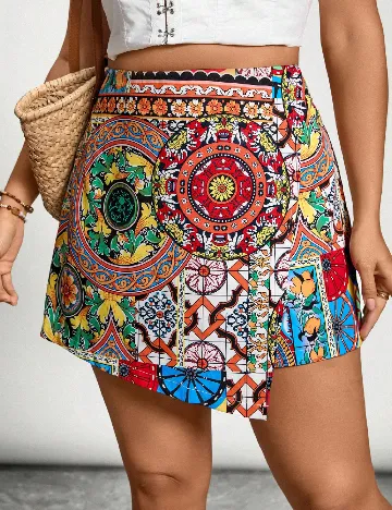 Fusta pantalon SHEIN CURVE, mix culori