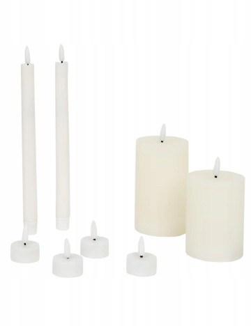 Set lumanari LED 8 bucati ACTION, alb