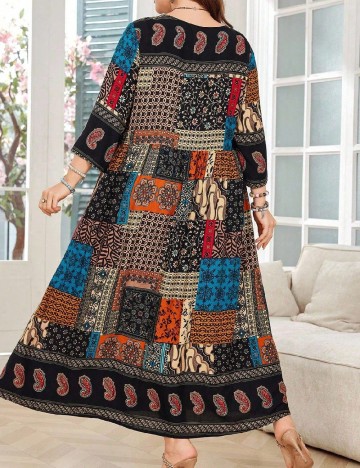Rochie lunga SHEIN CURVE, mix culori
