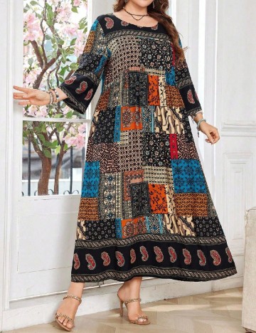 Rochie lunga SHEIN CURVE, mix culori
