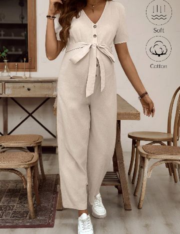 Salopeta SHEIN Maternity, bej