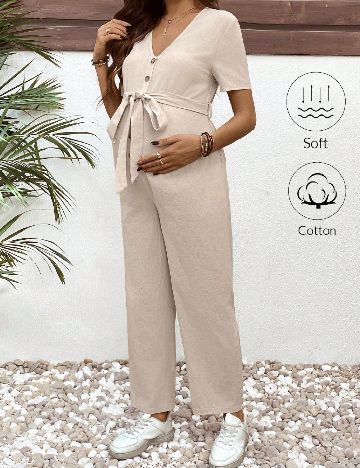 Salopeta SHEIN Maternity, bej