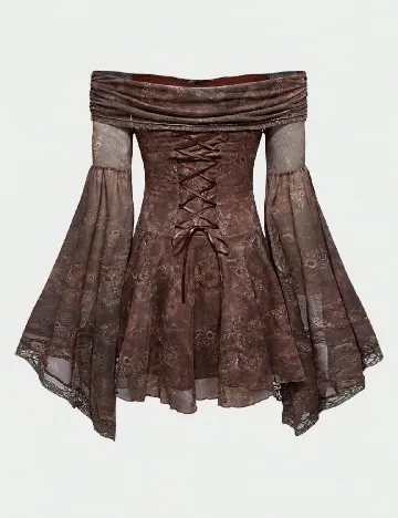 Rochie scurta Romwe, maro