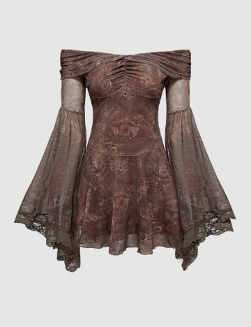 Rochie scurta Romwe, maro
