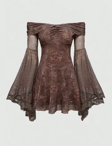 Rochie scurta Romwe, maro