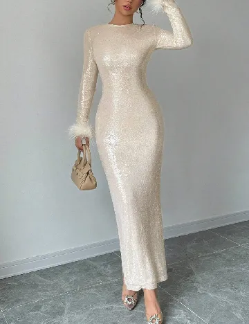 Rochie lunga SHEIN, crem