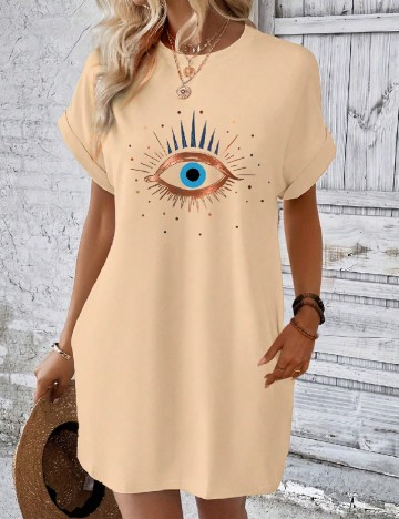 Rochie scurta SHEIN, crem
