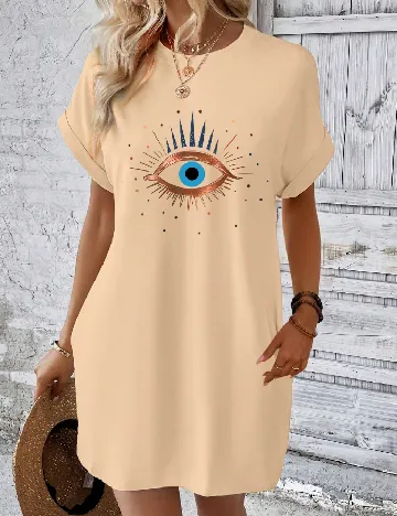 Rochie scurta SHEIN, crem