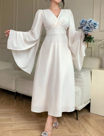 Rochie lunga Dazy, ecru