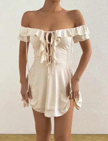 Rochie scurta SHEIN, crem