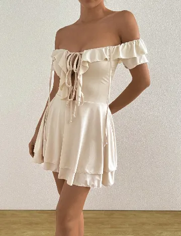 Rochie scurta SHEIN, crem
