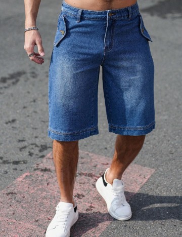 Pantaloni scurti SHEIN, albastru