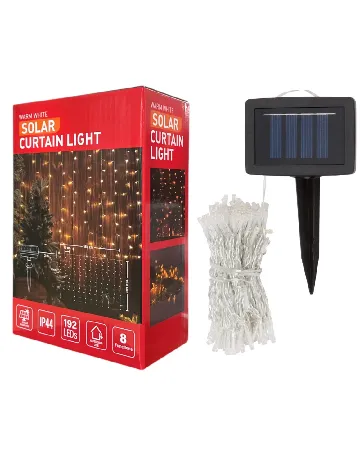 Perdea luminoasa cu incarcare solara ACTION, alb cald