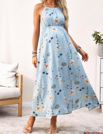 Rochie lunga SHEIN Maternity, albastru