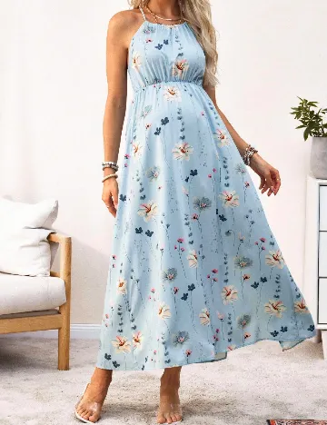 Rochie lunga SHEIN Maternity, albastru