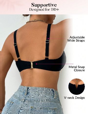 Sutien de baie SHEIN, negru