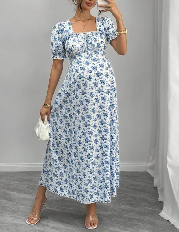 Rochie medie SHEIN Maternity, albastru/alb