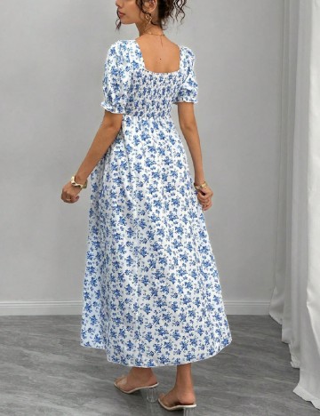 Rochie medie SHEIN Maternity, albastru/alb