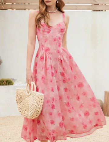 Rochie medie Aveloria, floral print