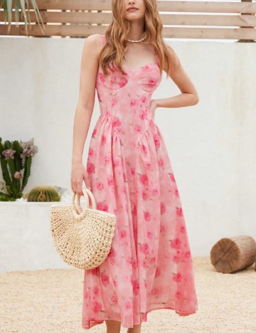 Rochie medie Aveloria, floral print