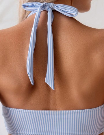 Costum de baie SHEIN Maternity, albastru/alb