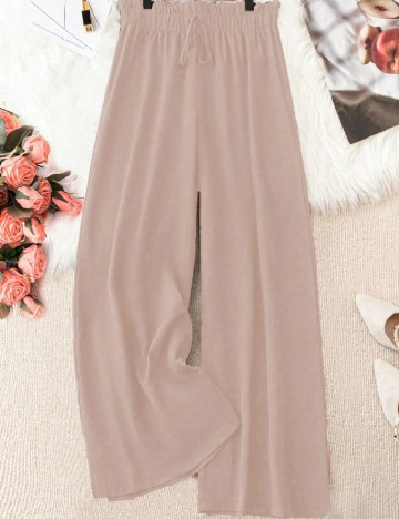 Pantaloni SHEIN CURVE, roz pal