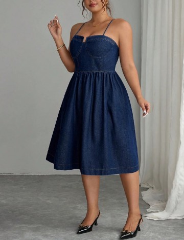 Rochie medie SHEIN CURVE, bleumarin