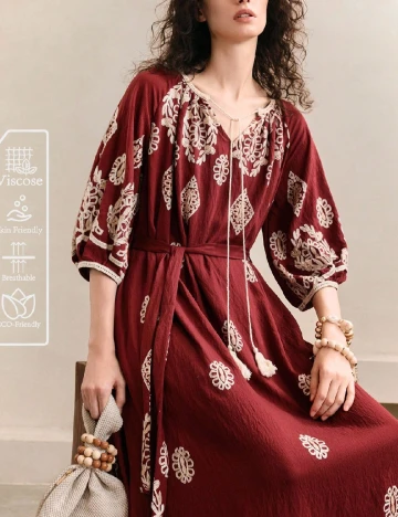 Rochie lunga Arave, rosu