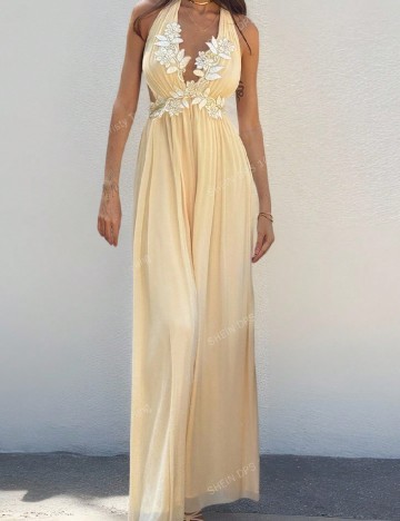 Rochie lunga SHEIN, crem