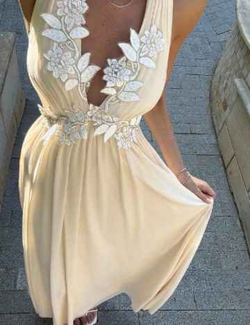 Rochie lunga SHEIN, crem