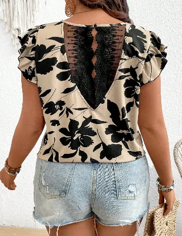 Bluza SHEIN CURVE, bej/negru