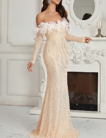 Rochie lunga SHEIN, crem