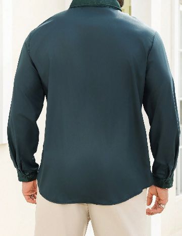 Camasa SHEIN Plus Size Men, verde