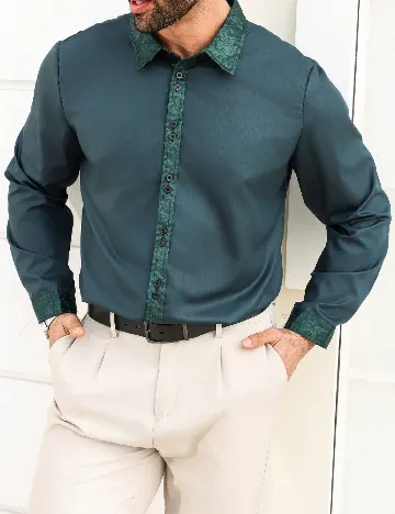 Camasa SHEIN Plus Size Men, verde