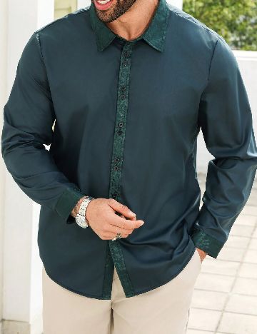 Camasa SHEIN Plus Size Men, verde