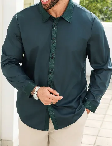 Camasa SHEIN Plus Size Men, verde