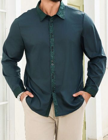 Camasa SHEIN Plus Size Men, verde