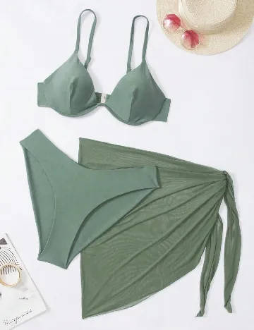 Costum de baie SHEIN CURVE, verde