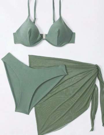 Costum de baie SHEIN CURVE, verde