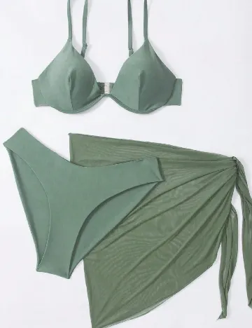 Costum de baie SHEIN CURVE, verde