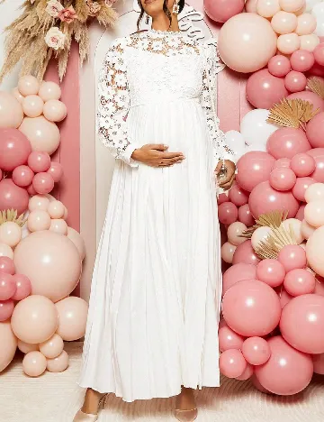 Rochie lunga SHEIN Maternity, alb