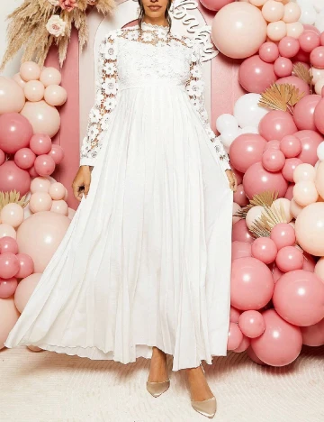 Rochie lunga SHEIN Maternity, alb