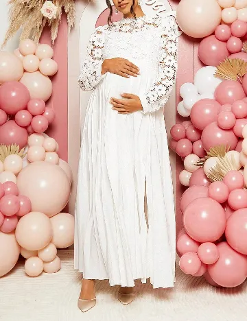 Rochie lunga SHEIN Maternity, alb