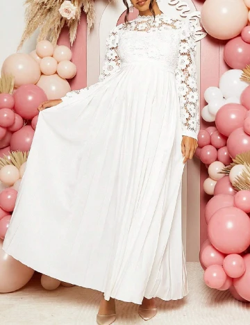 Rochie lunga SHEIN Maternity, alb